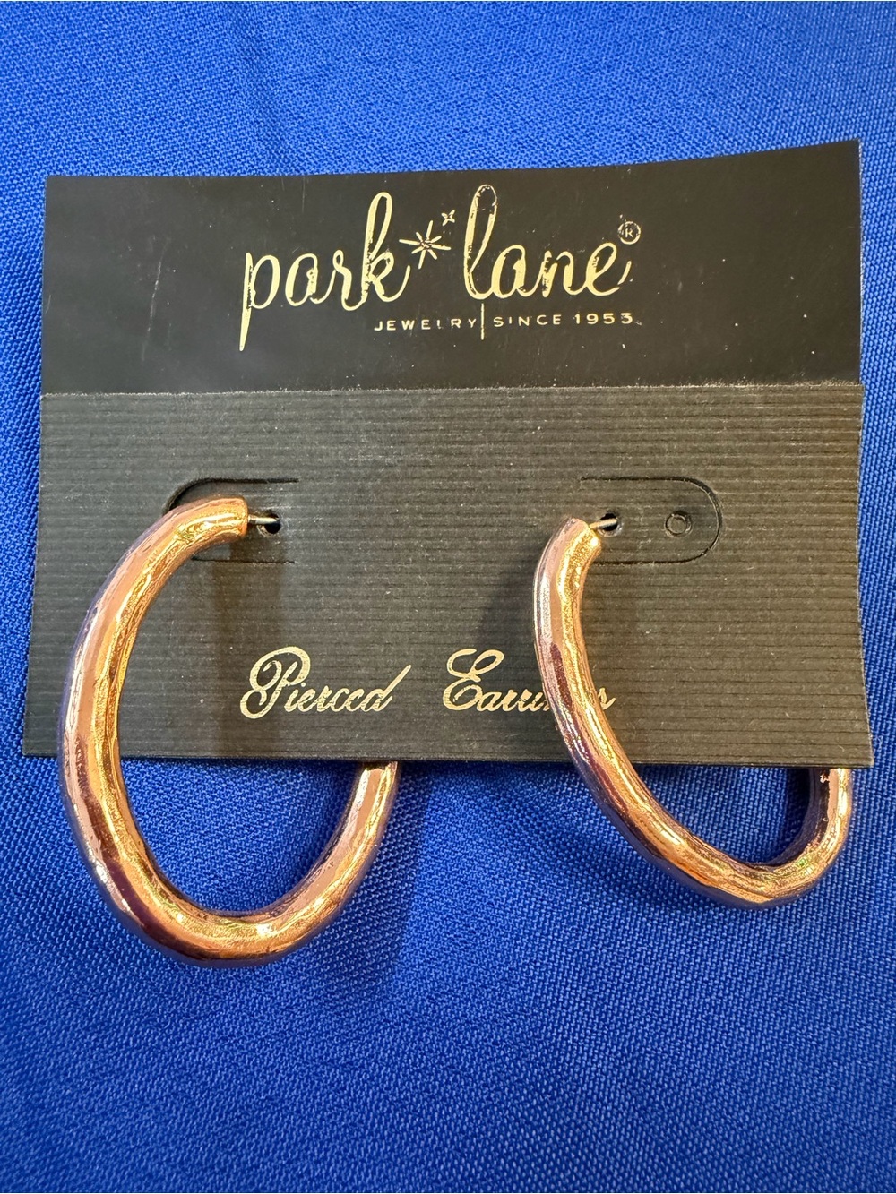 Park Lane Rose Gold Large Oval Hoop Earrings New on Card